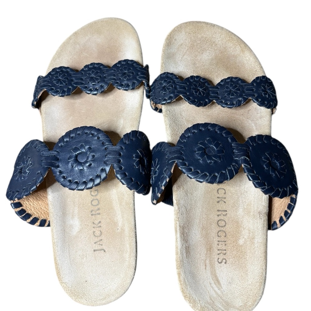 Jack Rogers Navy Braided Sandals